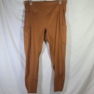 All in Motion Women's High-Rise Pocketed Leggings Rustic Orange Size Large